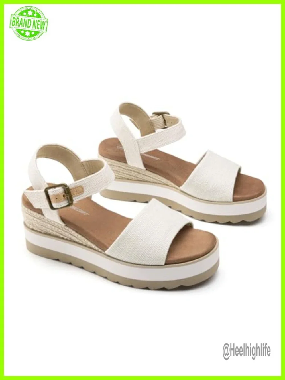 Women's Platform Espadrille Wedge Sandals Canvas Adjustable Ankle Strap